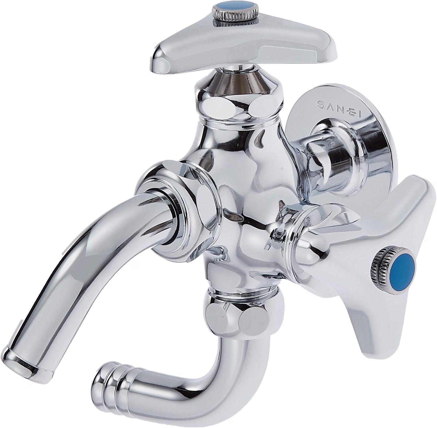 SANEI Dual-Outlet Tap with Hose Connector, 1/2 in (13 mm)